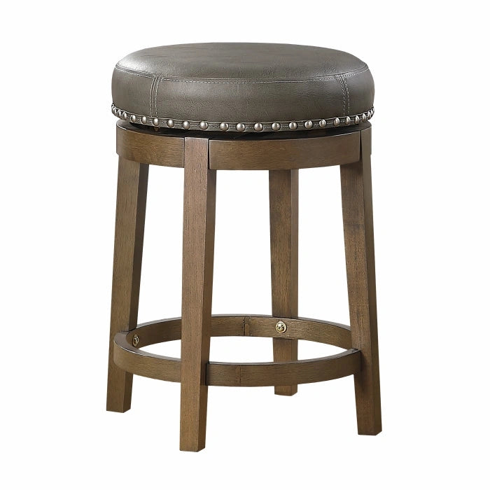 5681GRY-24 - Round Swivel Counter Height Stool, Gray