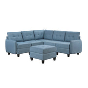 Garren-(6)6-Piece Sectional with Storage and Ottoman image