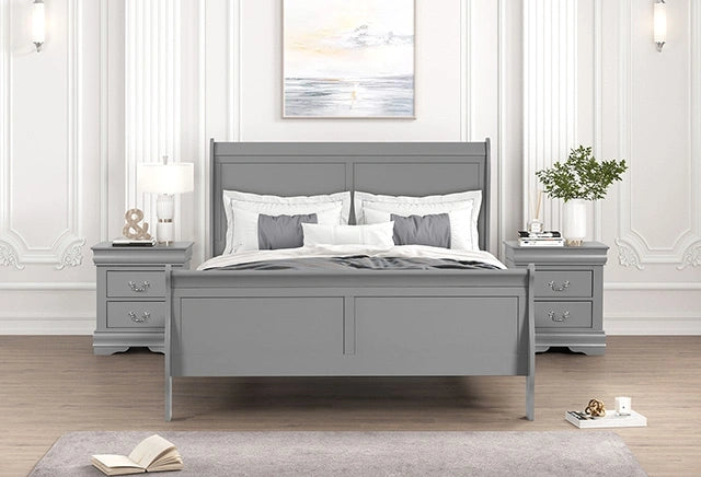 Louis Philippe Full, Twin, Full, & King Bed Black, Grey, Brown & White