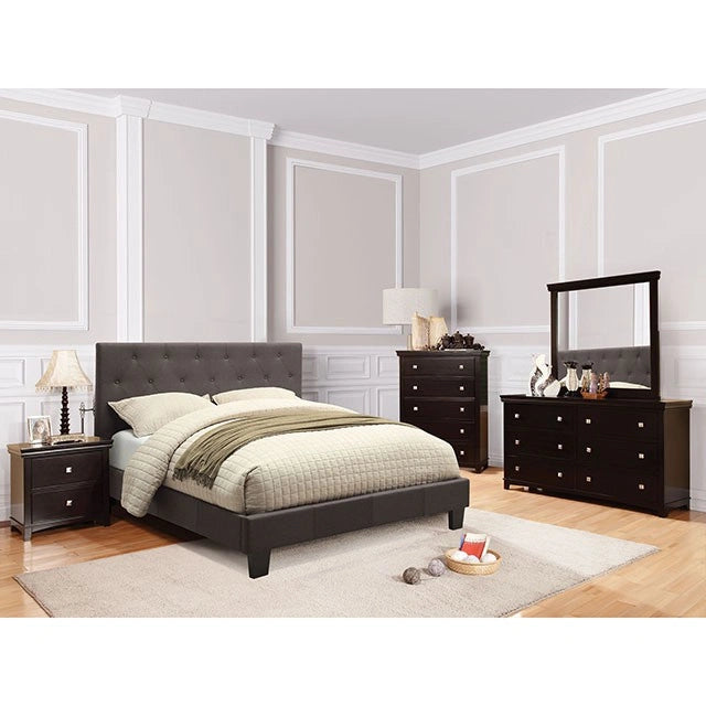 LEEROY Queen & Twin Bed Ivory & Gray