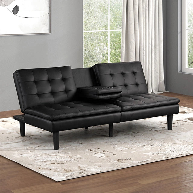Eidsberg Futon Sofa Bed Orange, Grey, Brown, & Black