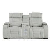 Ronan-Double Reclining Love Seat with Center Console, Wireless Speakers, Storage Arms, Cup holders and LED image