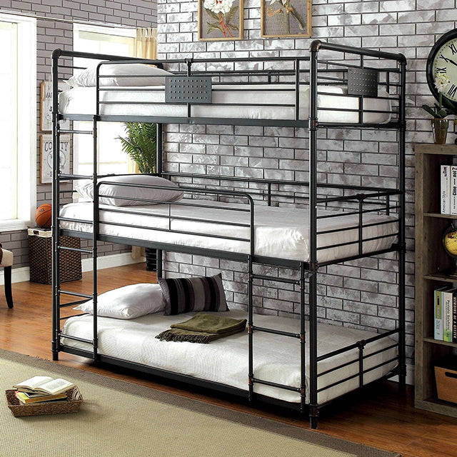 Olga I Antique Black Full/Full Bunk Bed