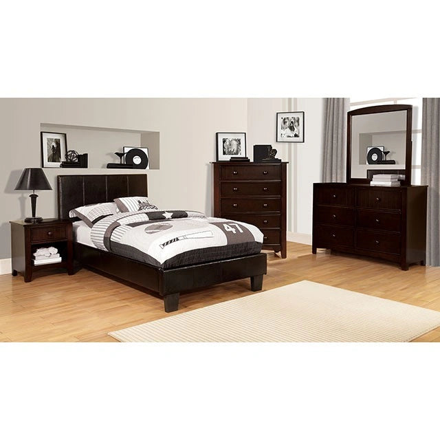 Winn Park Cal.King, E.King, Twin, & Full Bed Chrome, Gray, Brown, & Chrome