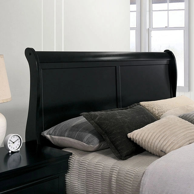 Louis Philippe Full, Twin, Full, & King Bed Black, Grey, Brown & White
