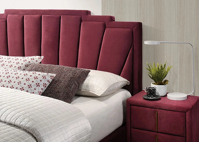 FLORIZEL Cal.King, E.King & Queen Bed, Black & Red