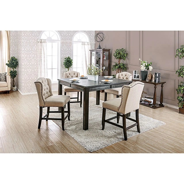 Sania 7 Pc Counter Ht Table Set Rustic