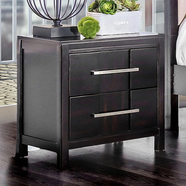 Berenice Espresso Night Stand White, Gray, & Espresso