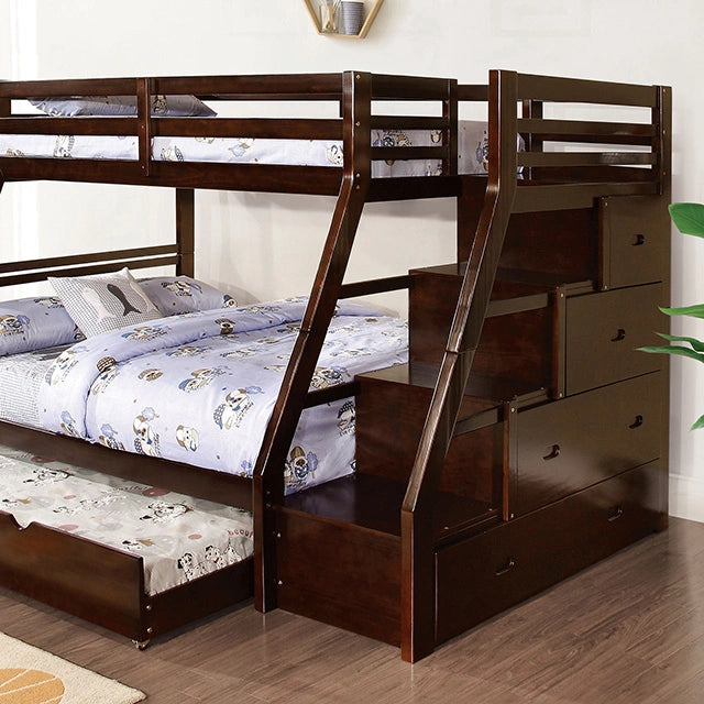 Ellington Twin/Full Bunk Bed White & Espresso