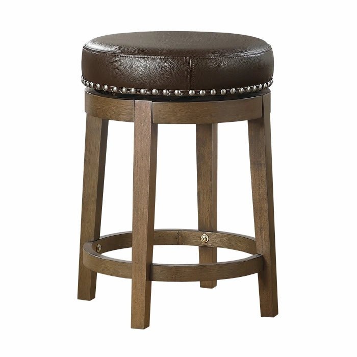 5681BRW-24 - Round Swivel Counter Height Stool, Brown