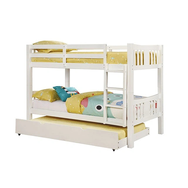 Cameron Dark Walnut, White & Gray Full/Full Bunk Bed