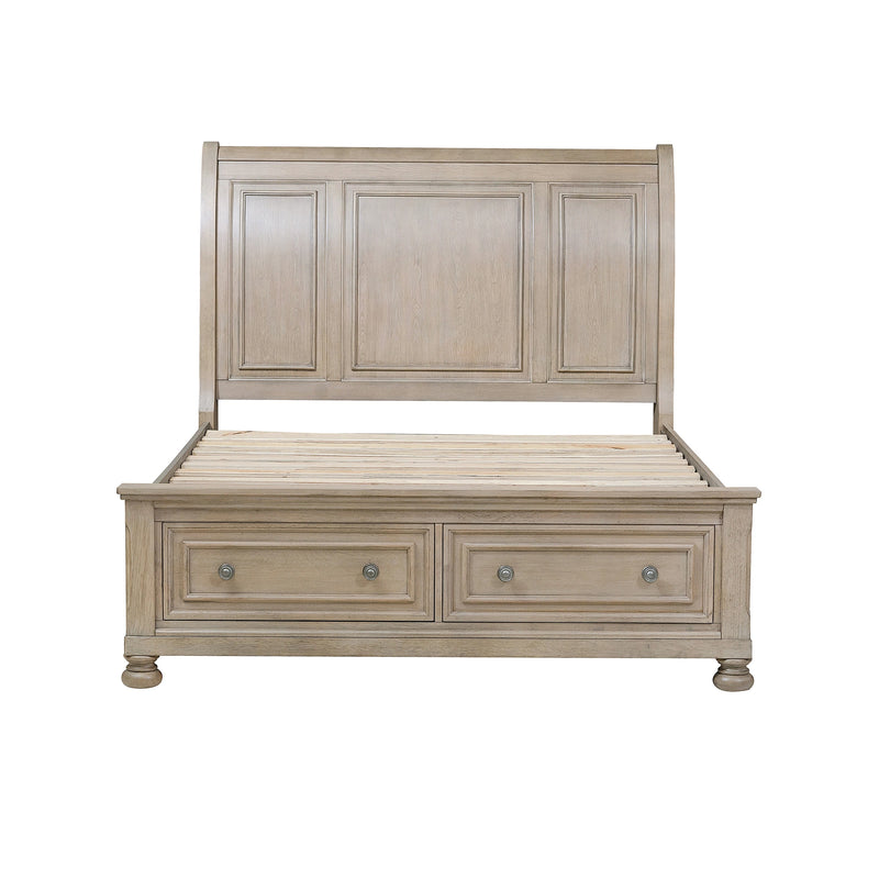 Bethel-(3) Queen Platform Bed with Footboard Storage image