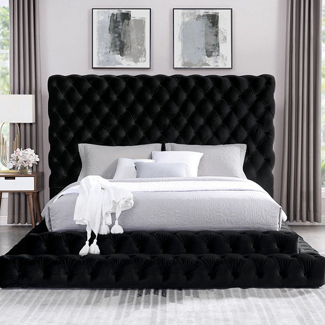 STEFANIA E.King & Queen Bed, Black & Gray