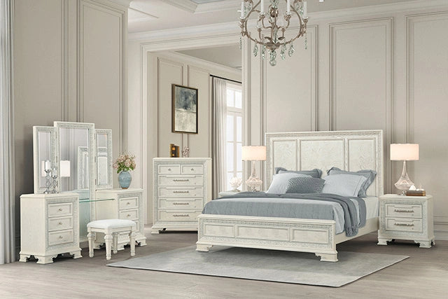 Stella Mia E.King & Queen Bed White & White