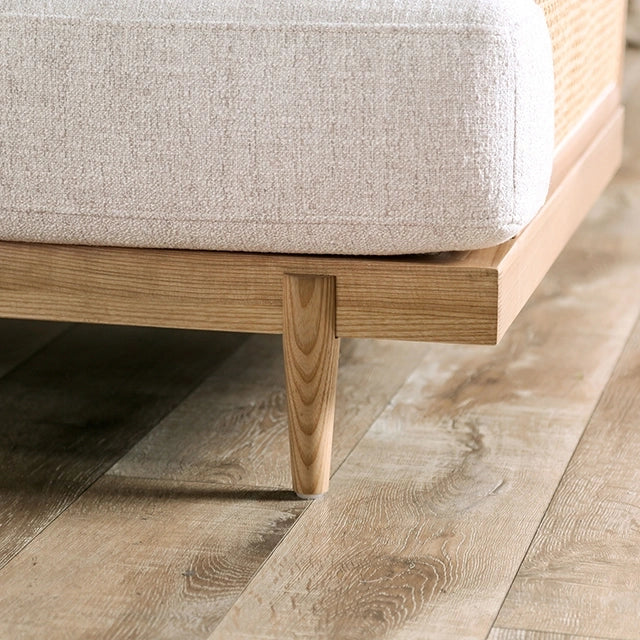 ALESUND Sofa, Beige/Light Oak, Natural & Brown