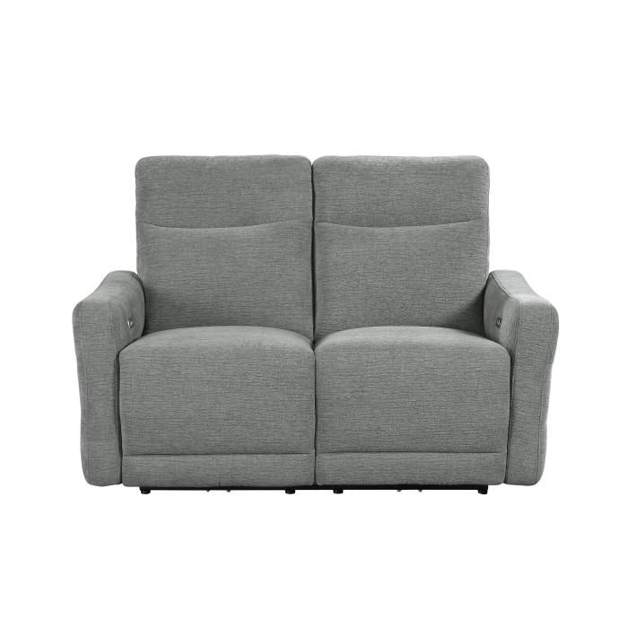 Edition Power Double Lay Flat Reclining Loveseat in Dove Grey 9804DV-2PWH