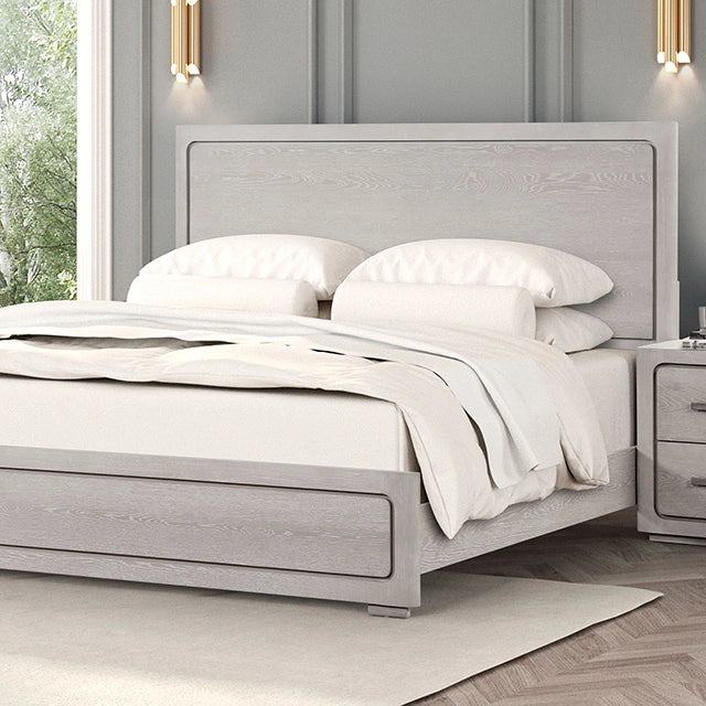 Crowthorne E.King & Queen Bed Grey & White