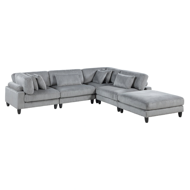 Robstown-(5)5-Piece Modular Sectional with Ottoman image
