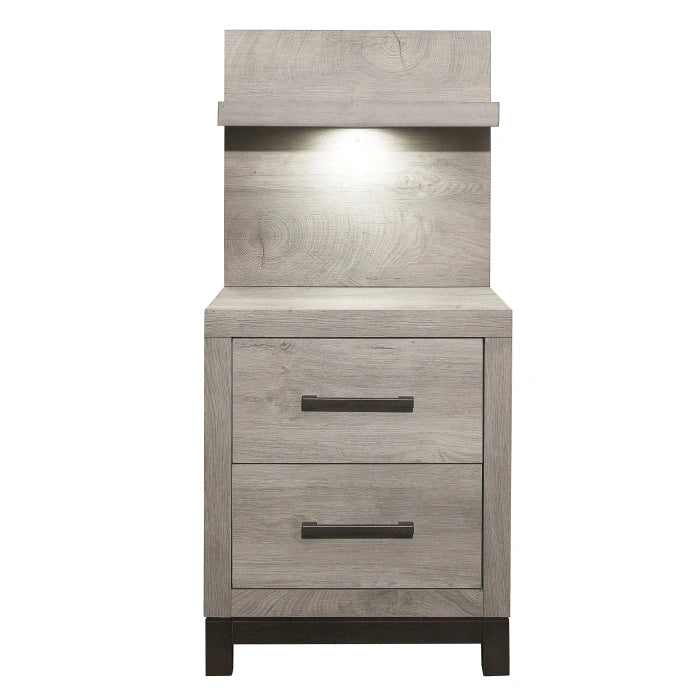 1577-4P-Bedroom (2) Night Stand with Wall Panel