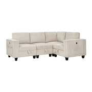 Walterboro-(4)4-Piece Sectional with Storage, Storage Pouches and Charging Ports image