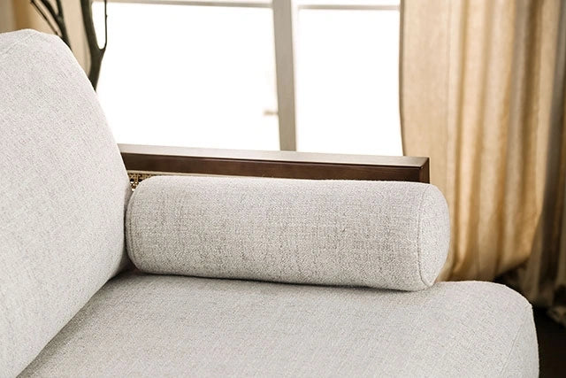 ALESUND Sofa, Beige/Light Oak, Natural & Brown