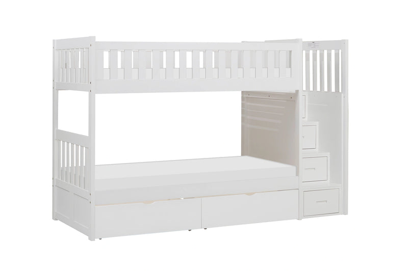 Galen-(5) Twin/Twin Step Bunk Bed with Storage Boxes image