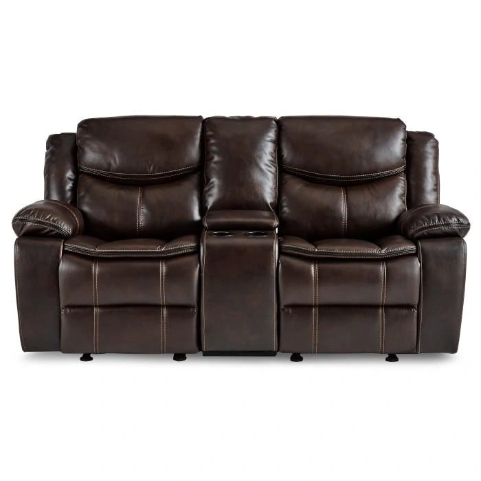 Bastrop Double Glider Reclining Loveseat in Brown 8230BRW-2