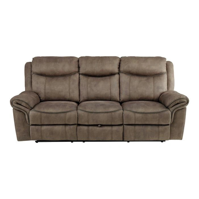 Aram Double Glider Reclining Sofa in Dark Brown 8206NF-3