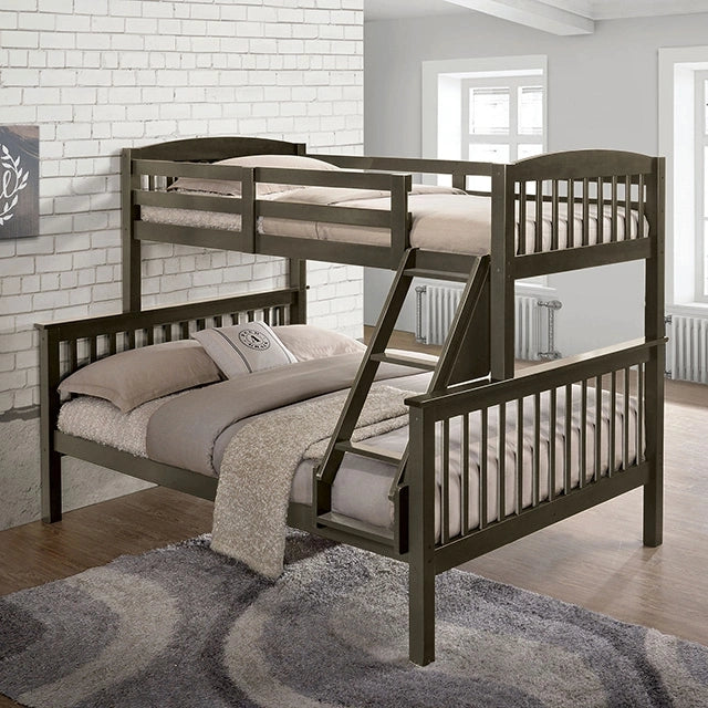Brookings Twin/Full Bunk Bed White, Brown & Black