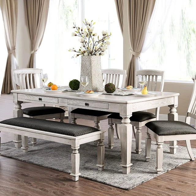 Georgia 6 Pc Dining Table Set with Bench