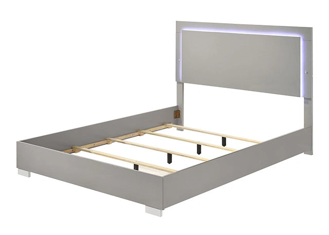 Sinistra E.King & Queen Bed White, Black & Beige