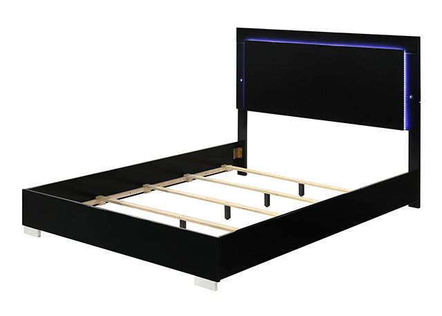 Sinistra E.King & Queen Bed White, Black & Beige