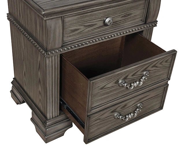 Pamphilos 4 & 5 Piece Queen Bedroom Set Gray & White