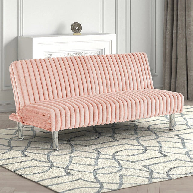 Hinwil Futon Sofa Bed Pink, Beige Grey, & Black