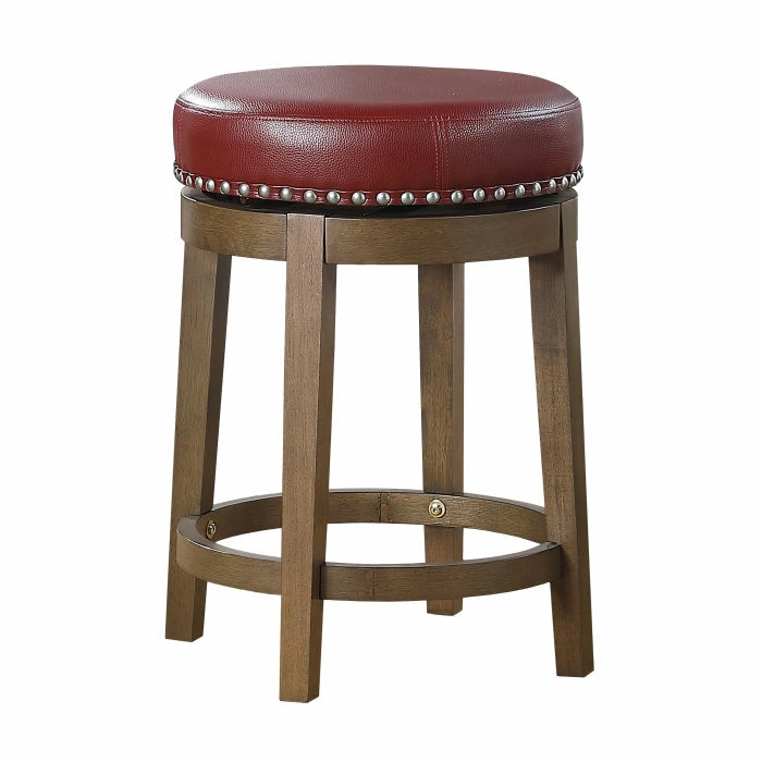 5681RED-24 - Round Swivel Counter Height Stool, Red