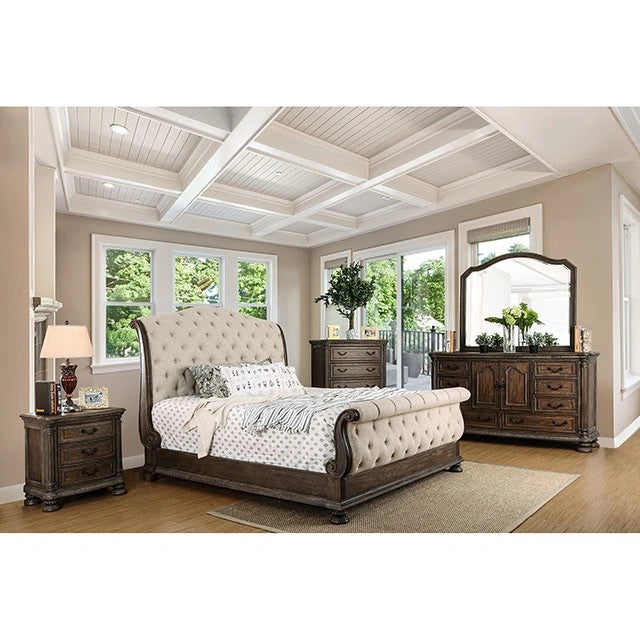 LYSANDRA Beige/Rustic Natural Tone Cal.King, E.King, & Queen Bed