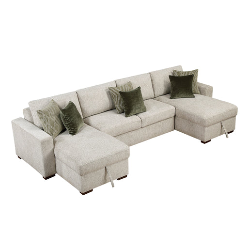Isla-(4)3-Piece Sectional with Convertible and Reversible Chaise, Hidden Storage, Click Motion Back image