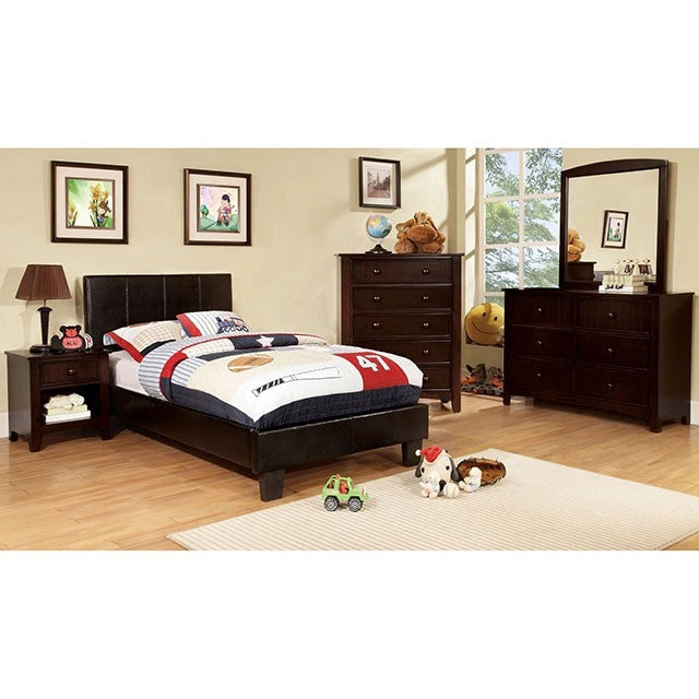Winn Park Cal.King, E.King, Twin, & Full Bed Chrome, Gray, Brown, & Chrome