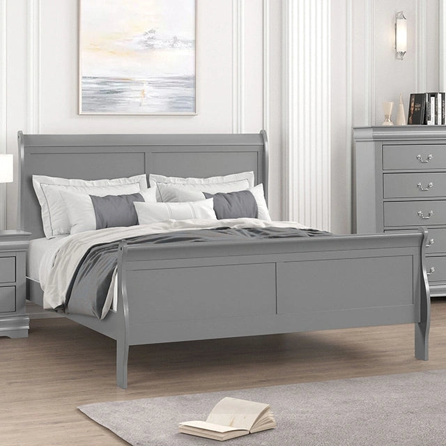 Louis Philippe Full, Twin, Full, & King Bed Black, Grey, Brown & White